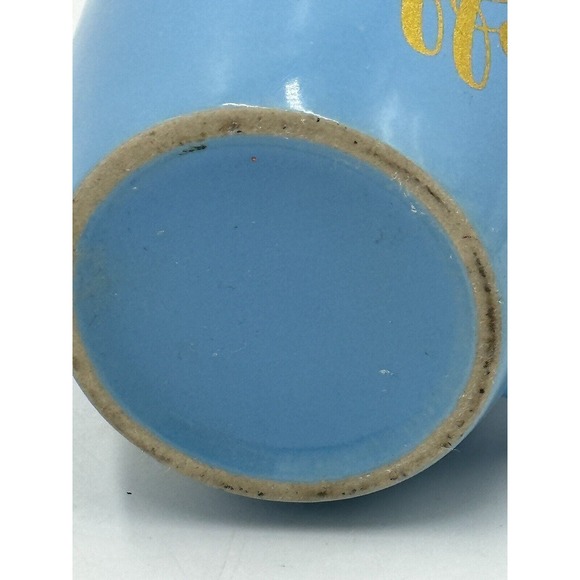 “Owl I Need Is Coffee” Mug Tea Beverage Cup Baby Blue Gold Metallic 4” Tall Core - Picture 6 of 6